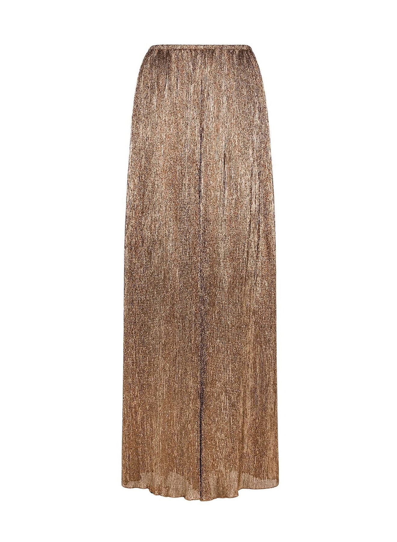 Pantalon palazzo en lamé froissé - Poudre