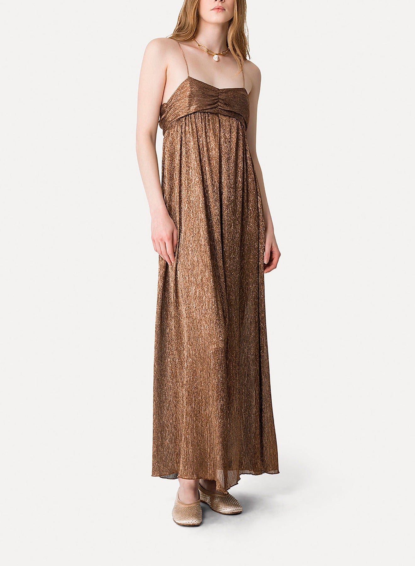 Robe en lamé froissé - Poudre