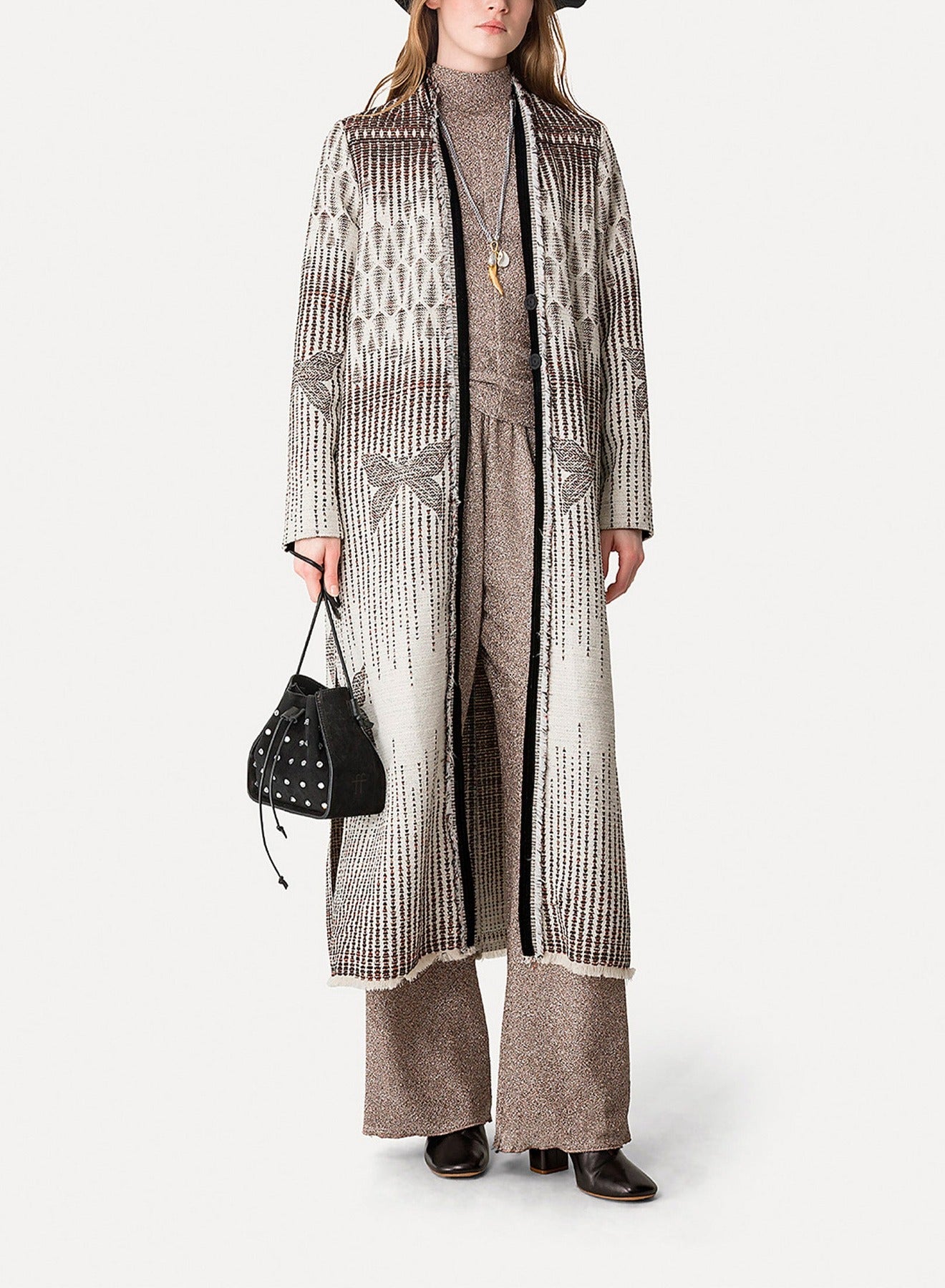 Pantalon à jambes larges - Poudre