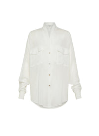 Chemise en soie mélangée - Bianco