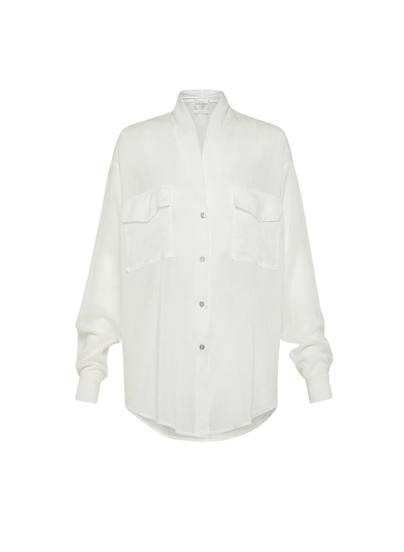 Chemise en soie mélangée - Bianco