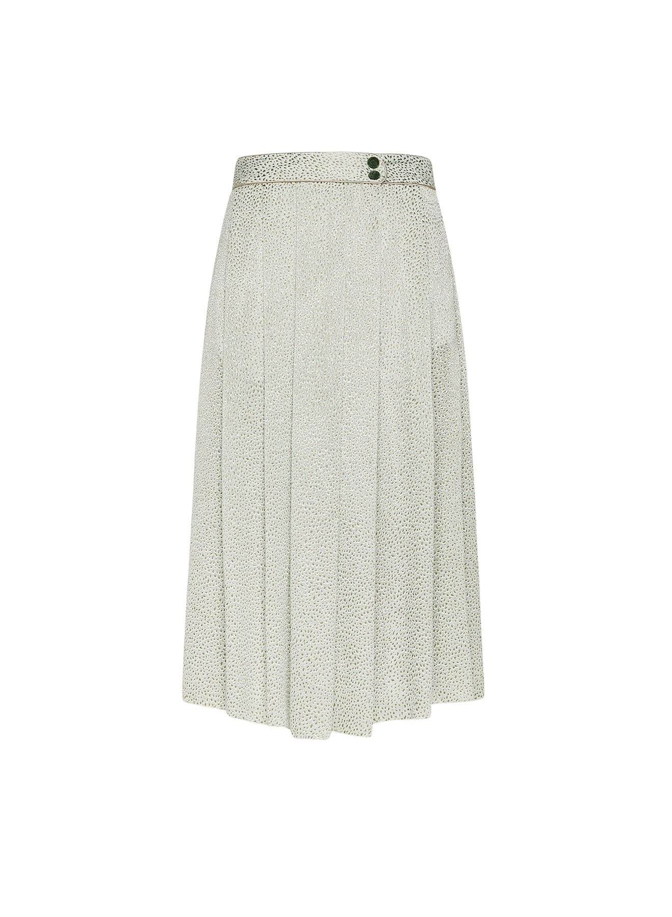 Jupe midi en satin de visse imprimé Les Petits Pois - Lichene