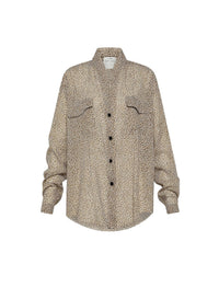Chemise imprimé Les Petites Pois en soie mélangée - Noisette