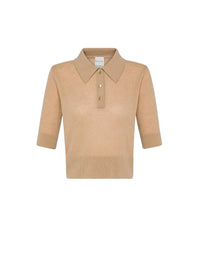 Polo en laine mélangée - Noisette