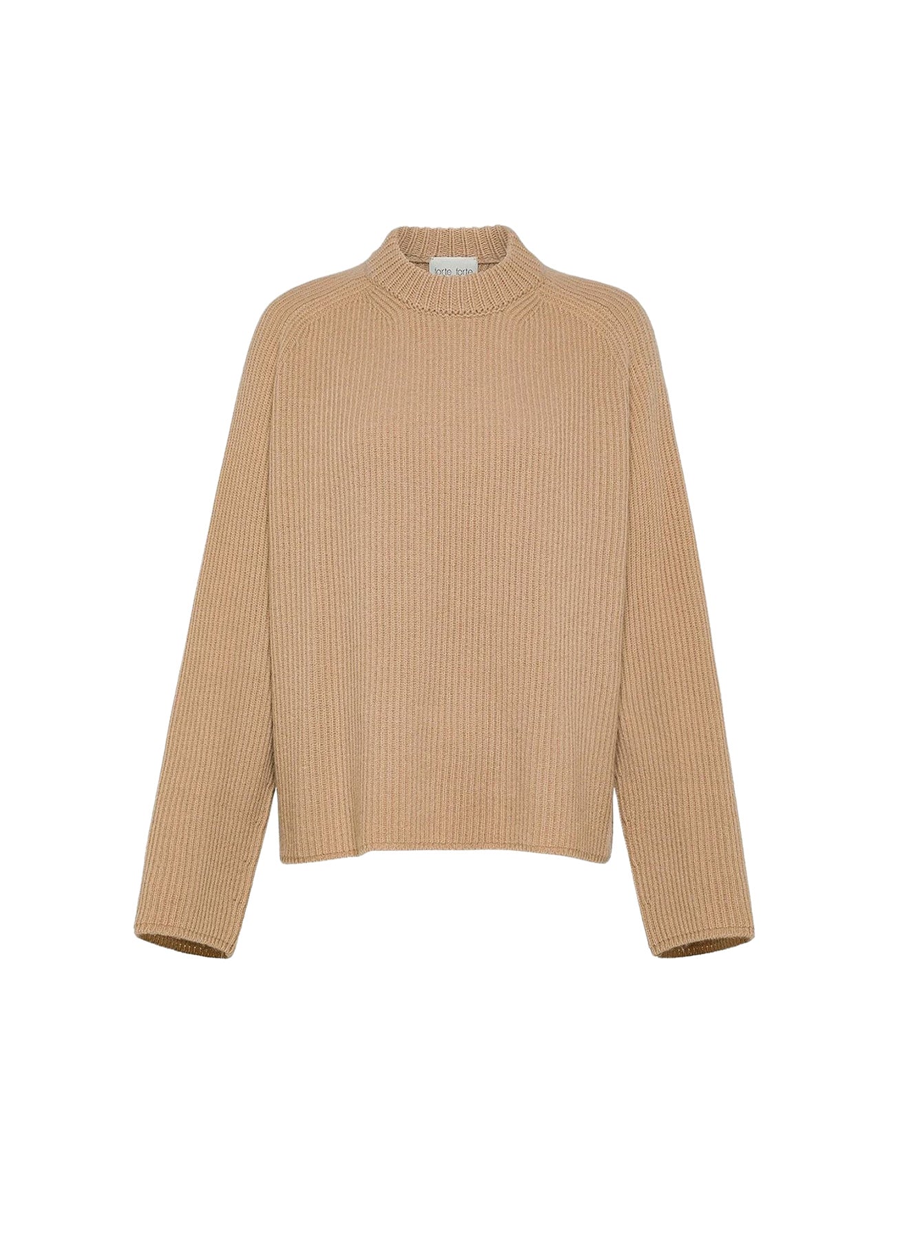 Pull à col rond en laine de cachemire - Noisette