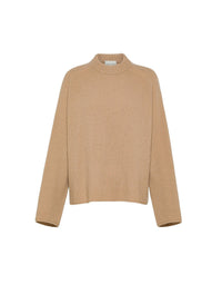 Pull à col rond en laine de cachemire - Noisette
