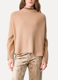 Pull à col rond en laine de cachemire - Noisette
