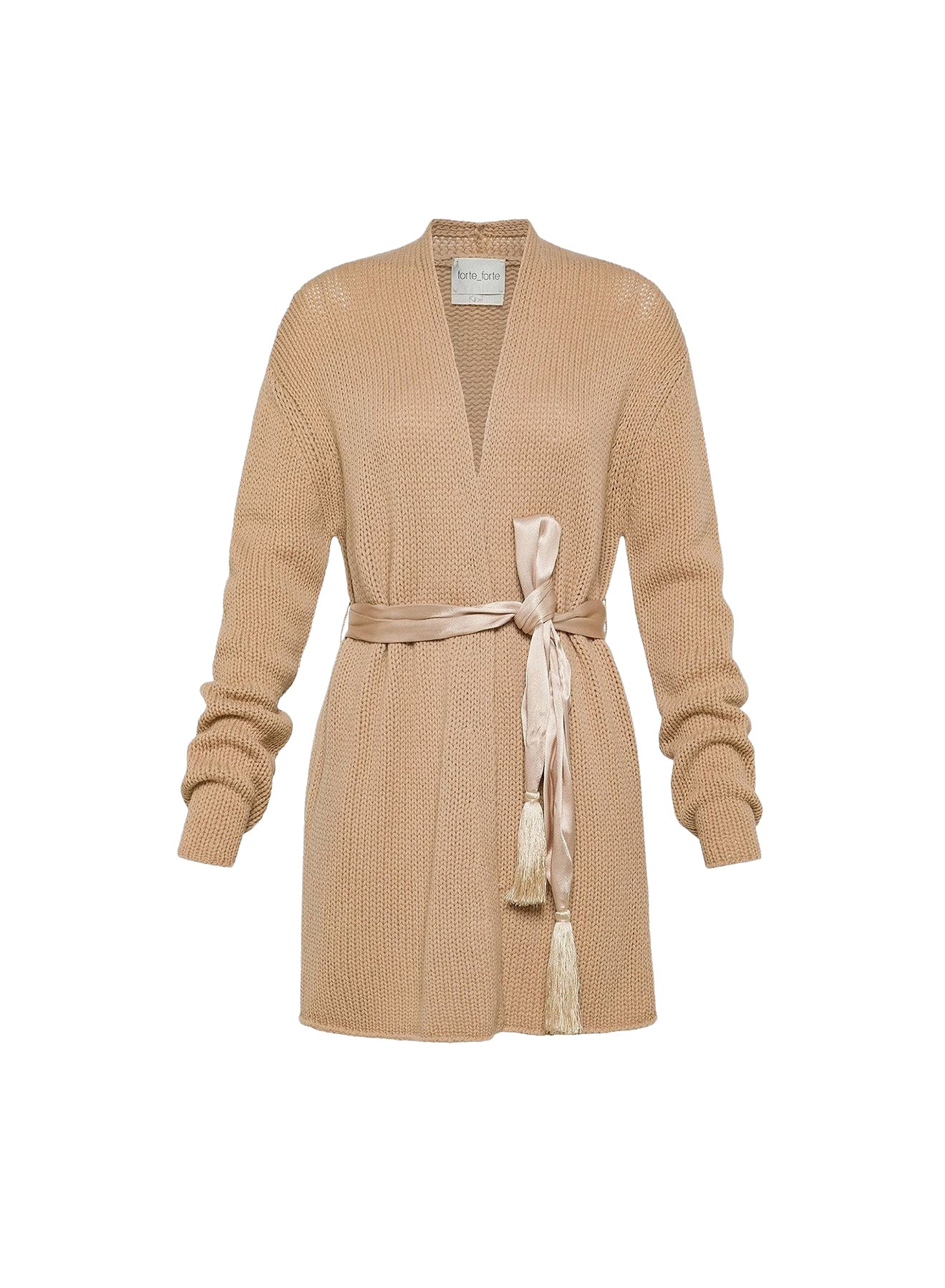 Cardigan en laine cachemire mélangé - Noisette