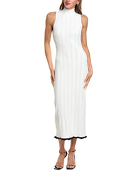 Robe en tricot Kim en côtes pointelle compactes - Off White