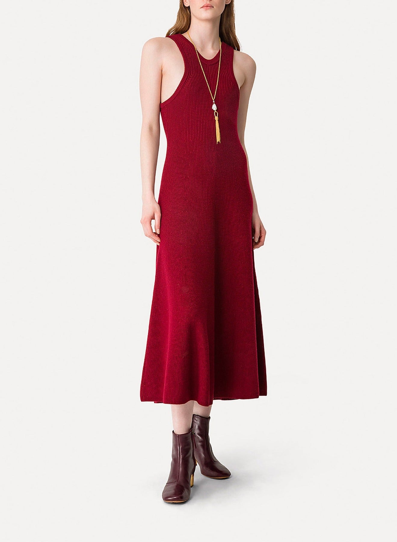 Robe longue en laine - Rubis