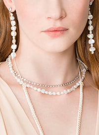 Collier de perles et de cristaux - Pearl