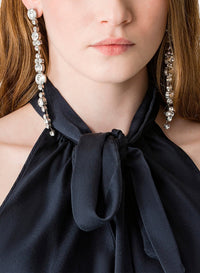Boucles d'oreilles pendantes avec cristaux de verre - Crystal