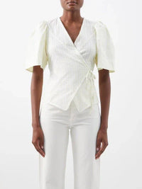Chemisier enveloppant à rayures en coton - Stripe Flan