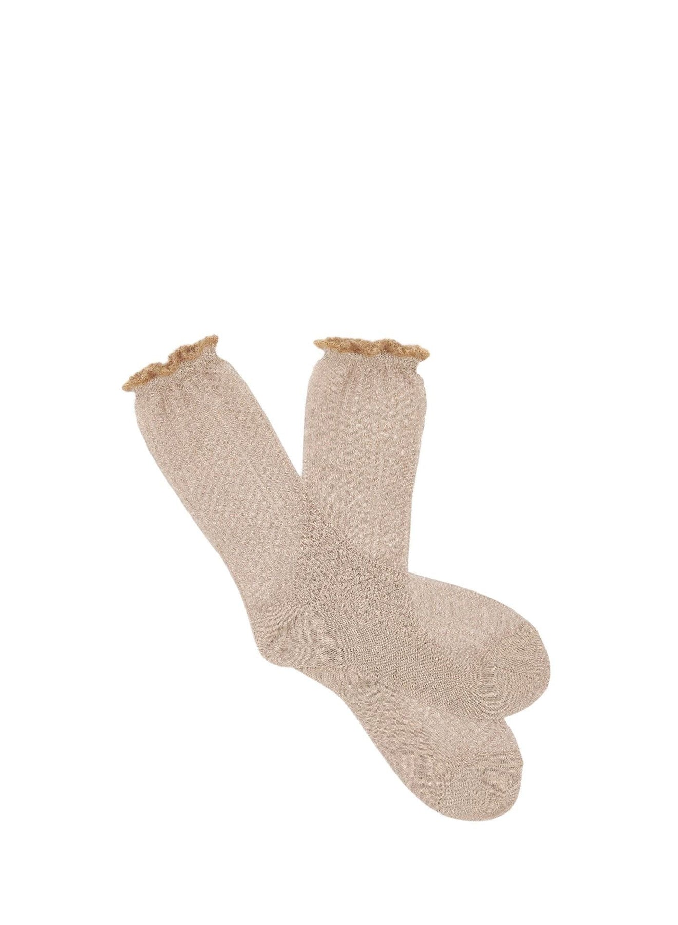 Chaussettes ajourées - Poudre