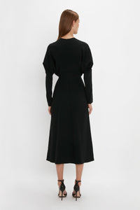 Dolman Midi Dress - Black-Aw20P