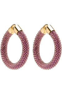 Pink pixel earrings in micro crystals