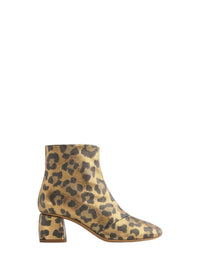 Bottines à imprimé léopard en cuir - Warm Gold
