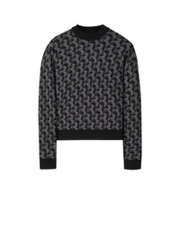 Pull avec motif Cavallino Pixel en laine - Charcoal