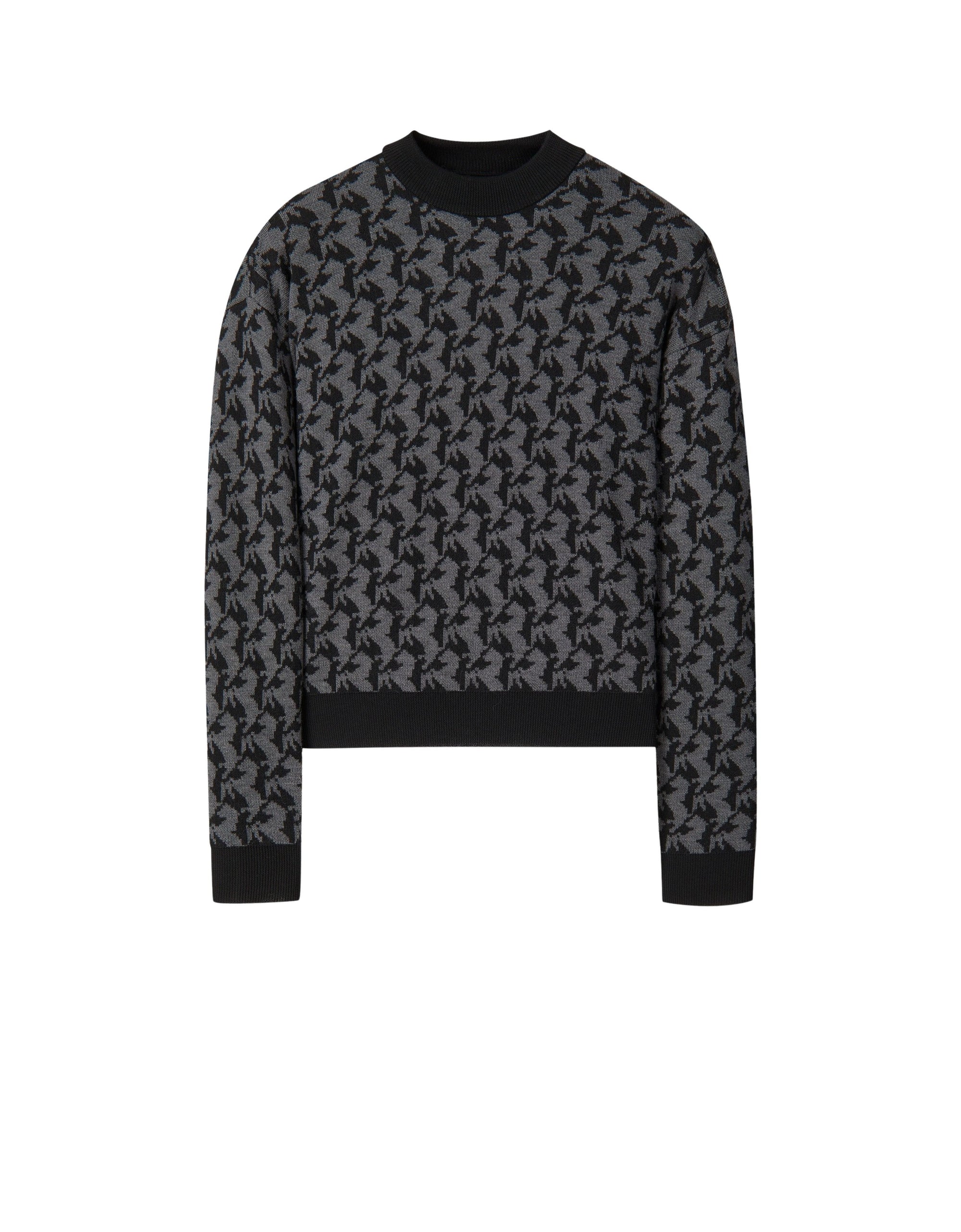 Pull avec motif Cavallino Pixel en laine - Charcoal