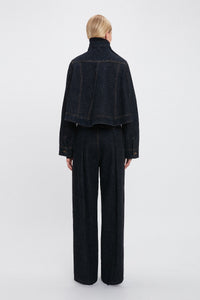 Cropped Denim Jacket - Dark Indigo Rinse