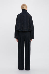 Cropped Denim Jacket - Dark Indigo Rinse