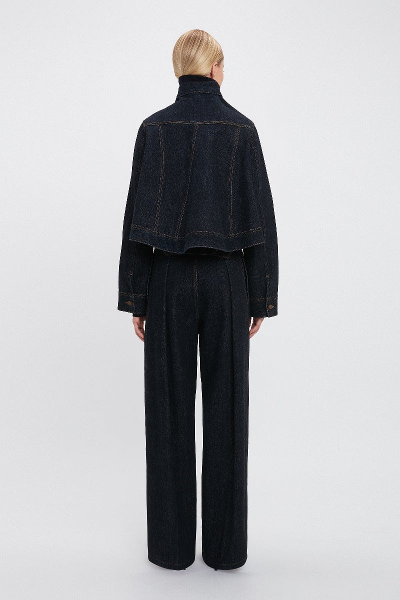 Cropped Denim Jacket - Dark Indigo Rinse