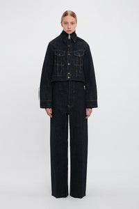 Cropped Denim Jacket - Dark Indigo Rinse