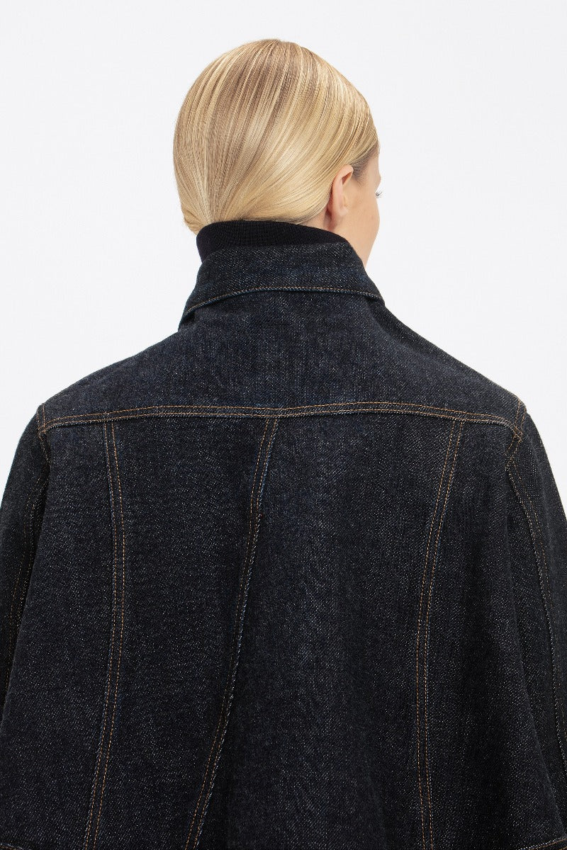 Cropped Denim Jacket - Dark Indigo Rinse
