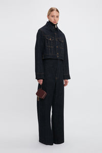 Cropped Denim Jacket - Dark Indigo Rinse