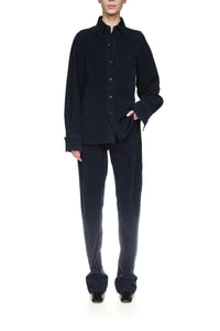 Shoulder Detail Slim Shirt - Indigo Garment Dye