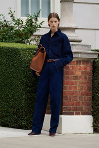 Shoulder Detail Slim Shirt - Indigo Garment Dye