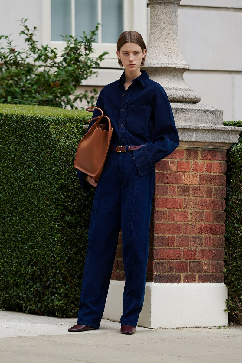 Shoulder Detail Slim Shirt - Indigo Garment Dye