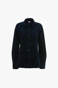 Shoulder Detail Slim Shirt - Indigo Garment Dye