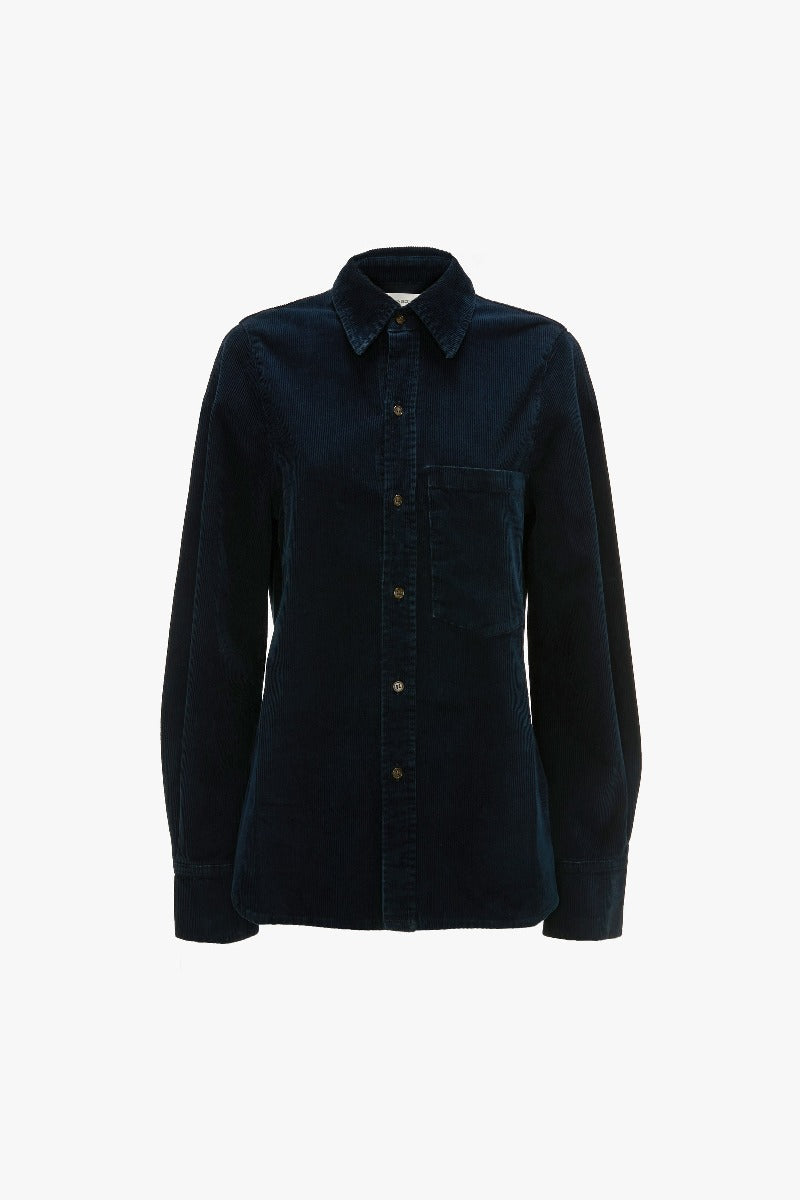 Shoulder Detail Slim Shirt - Indigo Garment Dye