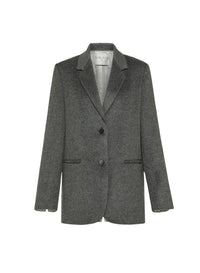 Veste oversize en laine - Grigio Melange