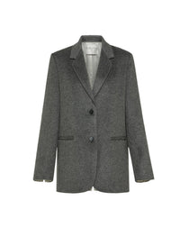 Veste oversize en laine - Grigio Melange