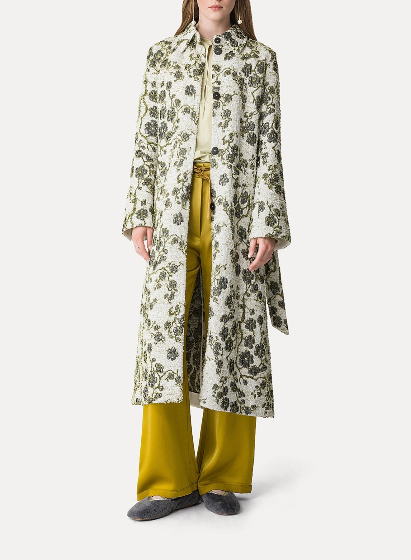 Manteau en jacquard La Lune en Fleur - Silvermoon