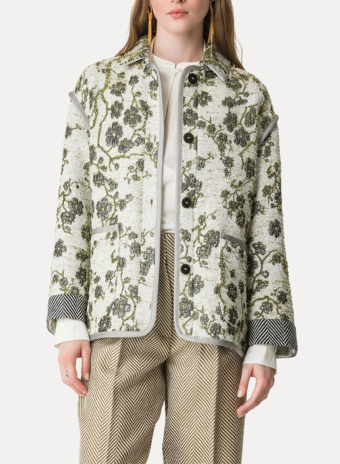 Veste oversize en jacquard La Lune en Fleur - Silvermoon