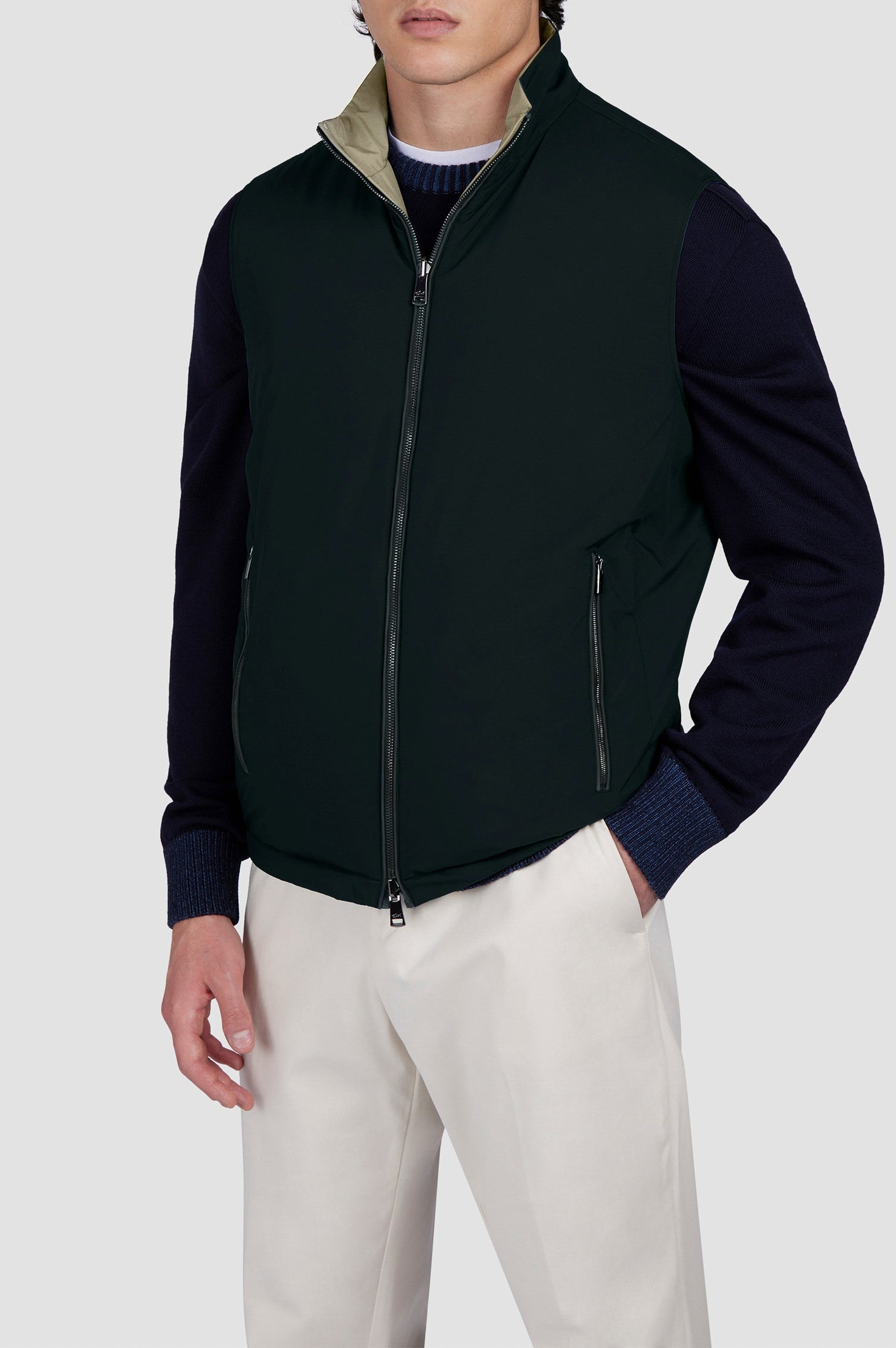 Gilet sans manches réversible - Noir & Beige