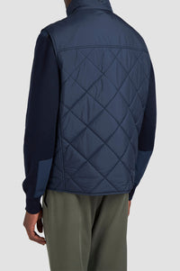Sleeveless quilted waistcoat - Blue chequered
