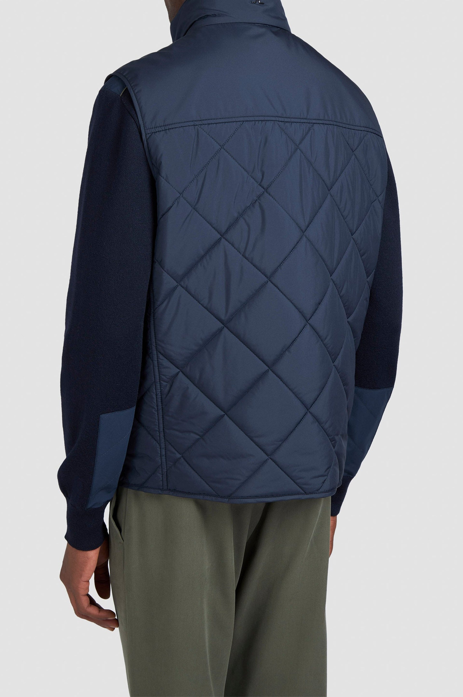Sleeveless quilted waistcoat - Blue chequered