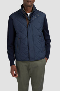 Sleeveless quilted waistcoat - Blue chequered
