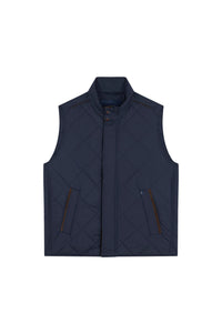 Sleeveless quilted waistcoat - Blue chequered