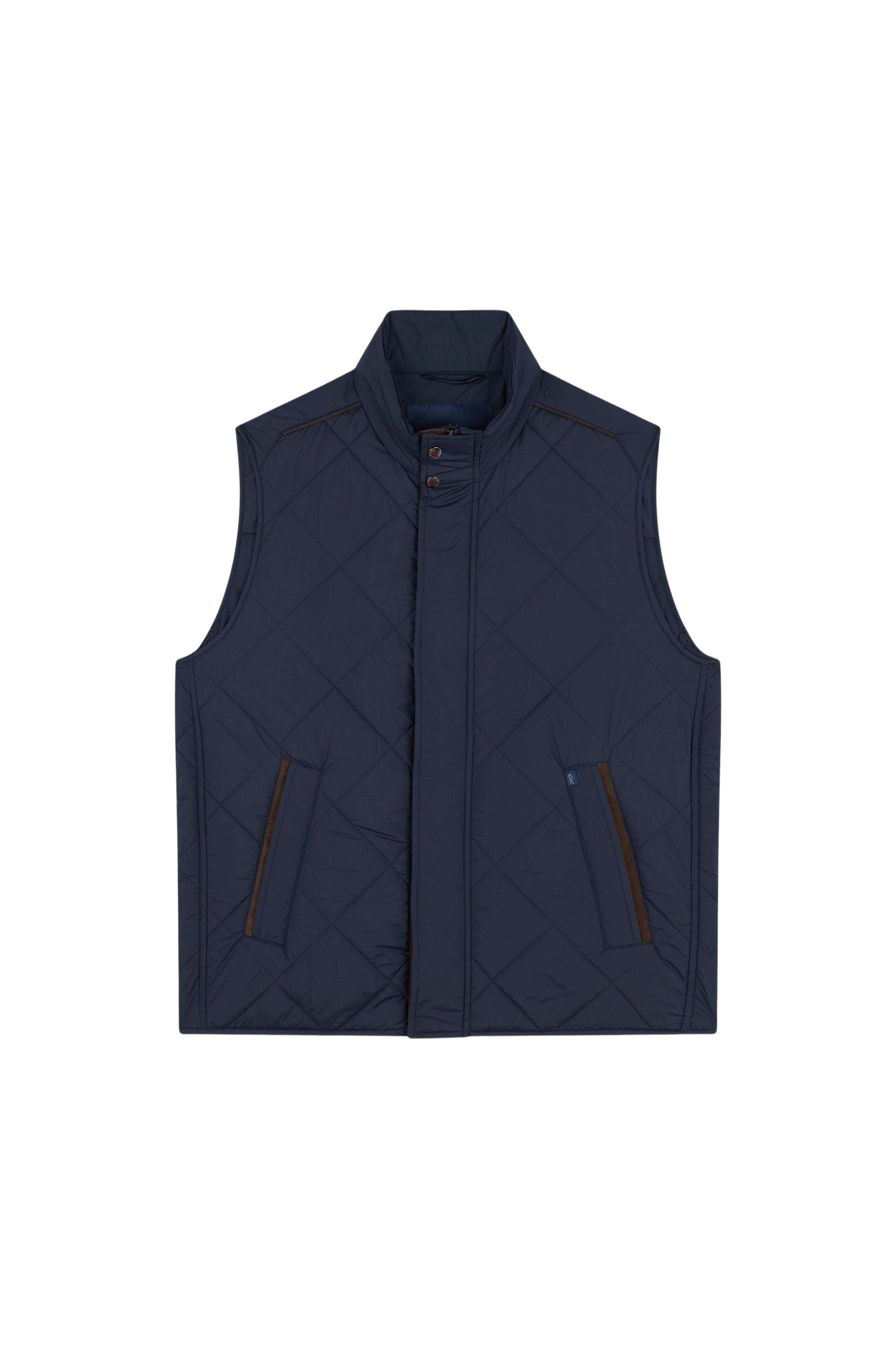 Sleeveless quilted waistcoat - Blue chequered