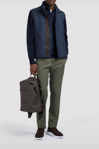 Sleeveless quilted waistcoat - Blue chequered