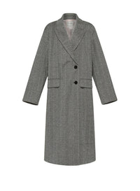 Manteau en laine à chevrons - Grigio