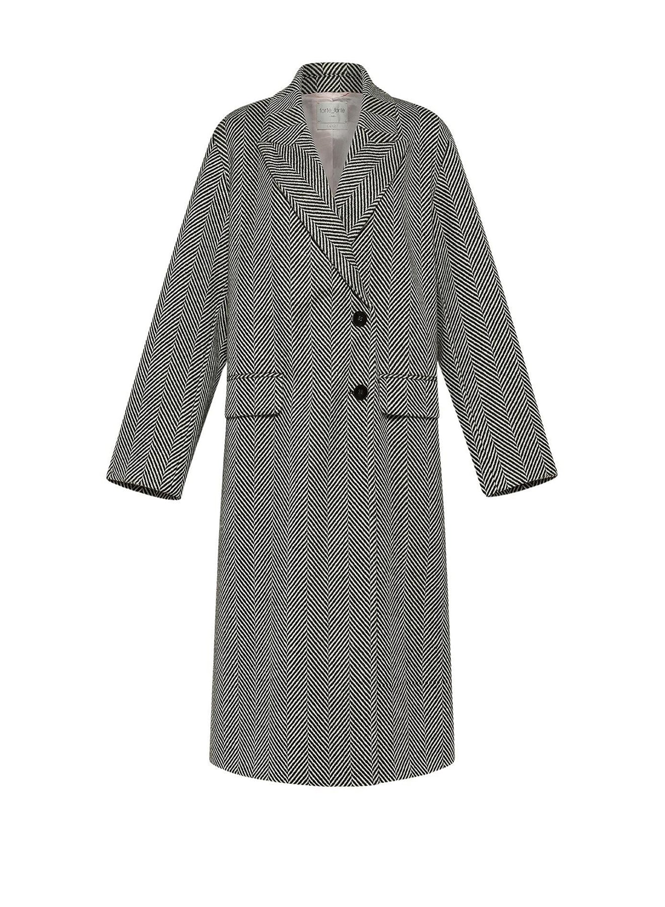 Manteau en laine à chevrons - Grigio