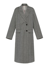Manteau en laine à chevrons - Grigio