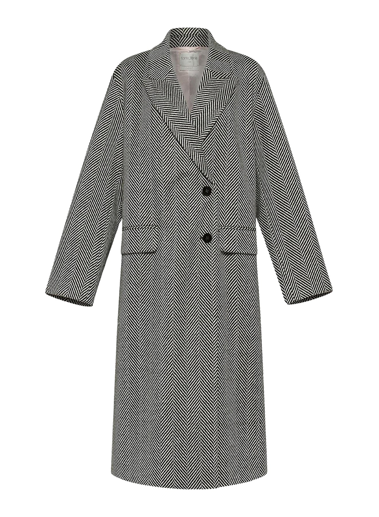 Manteau en laine à chevrons - Grigio