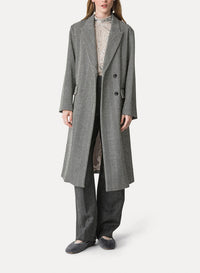 Manteau en laine à chevrons - Grigio